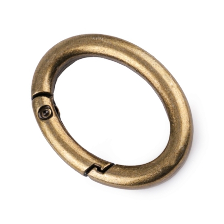 Karabiner Ring Oval 19/29mm Silber Gold Schwarz Altmessing