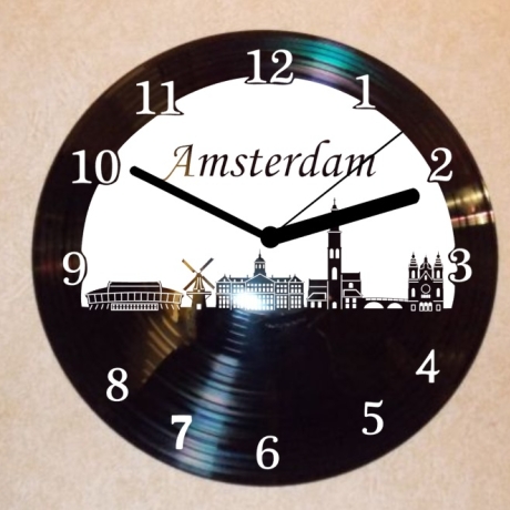 Schallplattenuhr Wanduhr Amsterdam