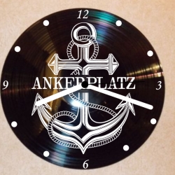 Schallplattenuhr Wanduhr Anker Ankerplatz