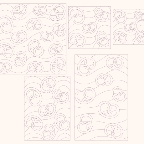 5x Füllmuster Brezel Stickdatei Redwork Herbst Herbstfest
