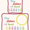 2x Stickdatei ITH Buntes Leben Mugrug Untersetzer