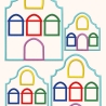 8x Lichthaus Bogen Fensterbild Teelicht Stickdatei stickdirwas