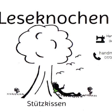 Leseknochen Nackenrolle mit Henkel Handmade Unikate 