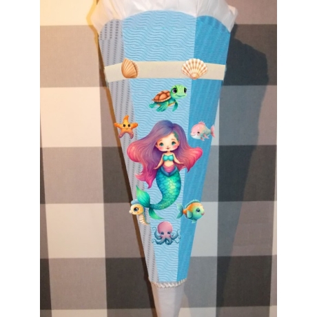 Schultüte Bastelset Meerjungfrau Aqua verschiedene Farben