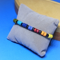 Armband, Freundschaftsband Regenbogen, mit Keramikperlen