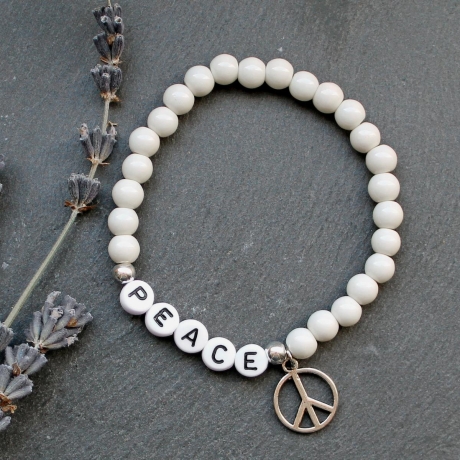 Peace • Armband Perlen | Glasschmuck | Geschenkidee