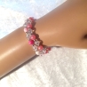 Kinder-Armband Doppel-Schmuck-Set Perlen gefädelt, Rosa-Pink