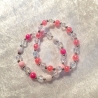 Kinder-Armband Doppel-Schmuck-Set Perlen gefädelt, Rosa-Pink