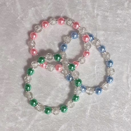 Armband Armbänder 3er-Set große Größe bis 17cm Perlenschmuck 