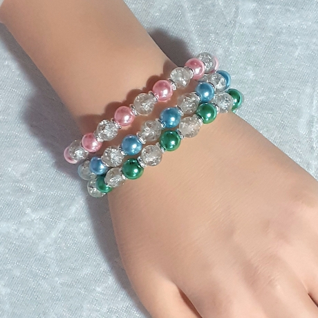 Armband Armbänder 3er-Set große Größe bis 17cm Perlenschmuck 