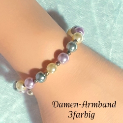 Perlen-Armband Schmuck für Jugendlichen & Erwachsene dreifarbig