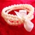 Perlenarmband♥3reihig♥Crema♥mit Satinschleife von Hobbyhaus
