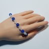 Armband große Größe bis 21 cm Perlenschmuck Blau-Silber elegant
