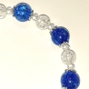 Armband große Größe bis 21 cm Perlenschmuck Blau-Silber elegant
