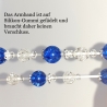 Armband große Größe bis 21 cm Perlenschmuck Blau-Silber elegant