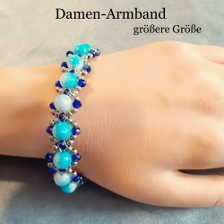Armband Farbverlauf Blau Schmuck für Jugendlichen & Erwachsene XL