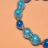 Armband große Größe bis 21-23 cm Perlenschmuck Blau elegant