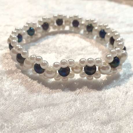 Armband Gänseblümchen Peakock Perlenschmuck niedlich Armreifen 