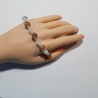 Armband große Größe bis 21 cm Perlenschmuck Braun-Silber elegant