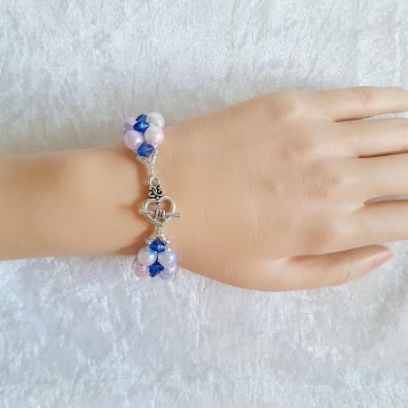 Armband Farbverlauf zweireihig Schmuck für Damen Perlenschmuck