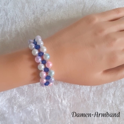 Armband Farbverlauf zweireihig Schmuck für Damen Perlenschmuck