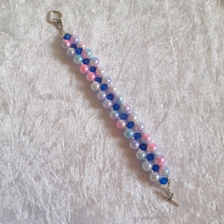 Armband Farbverlauf zweireihig Schmuck für Damen Perlenschmuck