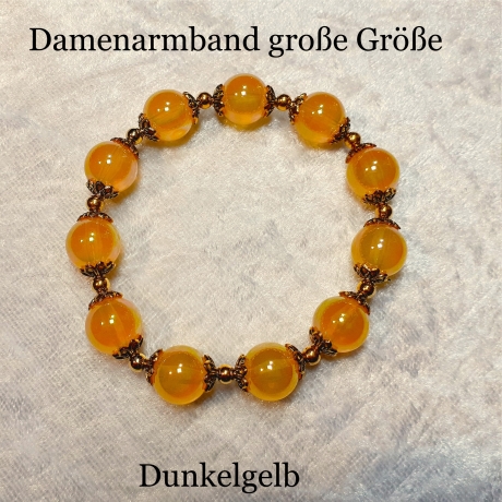 Armband große Größe bis 21cm Perlenschmuck Gelb-Gold elegant