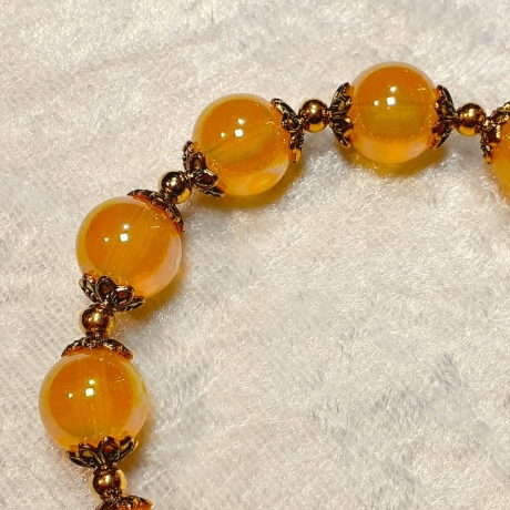 Armband große Größe bis 21cm Perlenschmuck Gelb-Gold elegant