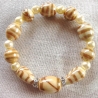 Glasperlenarmband♥Creme mit braunen Streifen♥von Hobbyhaus