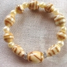 Glasperlenarmband♥Creme mit braunen Streifen♥von Hobbyhaus