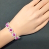 Armband Gänseblümchen Pink Perlenschmuck niedlich Armreifen 