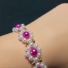Armband Gänseblümchen Pink Perlenschmuck niedlich Armreifen 