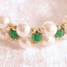 Armband zweireihig Weiß und Grün Schmuck für Damen Perlen-Schmuck