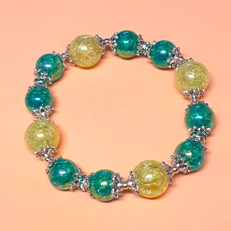 Armband große Größe bis 19-20 cm Perlenschmuck Grün elegant