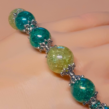 Armband große Größe bis 19-20 cm Perlenschmuck Grün elegant