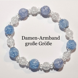 Armband große Größe bis 21 cm Perlenschmuck Hellblau elegant