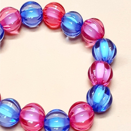 Kinder-Armband Armreifen Perlen-Schmuck Pink-Blau Kinderschmuck