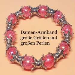 Extravagantes Armband große Größe bis 21-23 cm Perlenschmuck Rosa