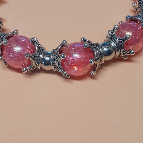 Extravagantes Armband große Größe bis 21-23 cm Perlenschmuck Rosa