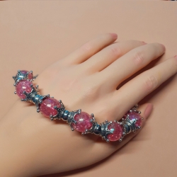 Extravagantes Armband große Größe bis 21-23 cm Perlenschmuck Rosa
