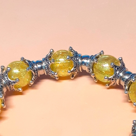 Extravagantes Armband große Größe bis 21-23 cm Perlenschmuck Gelb