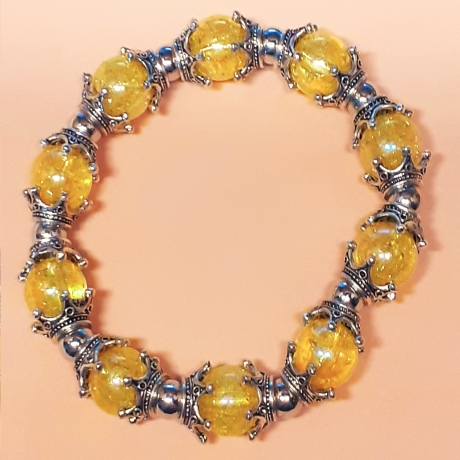 Extravagantes Armband große Größe bis 21-23 cm Perlenschmuck Gelb