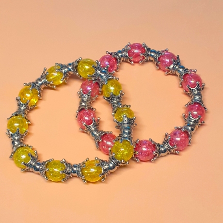 Extravagantes Armband große Größe bis 21-23 cm Perlenschmuck Rosa