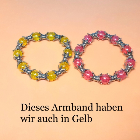 Extravagantes Armband große Größe bis 21-23 cm Perlenschmuck Rosa