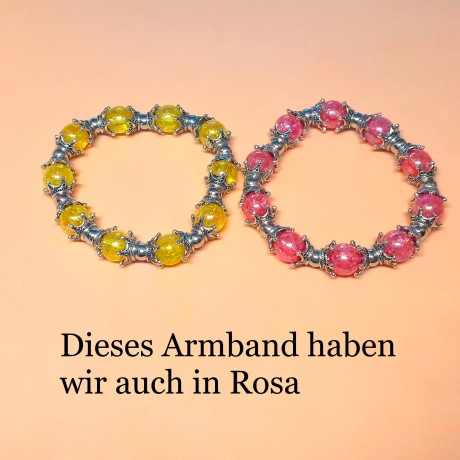 Extravagantes Armband große Größe bis 21-23 cm Perlenschmuck Gelb