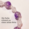 Armband große Größe bis 21 cm Perlenschmuck Lila-Silber elegant