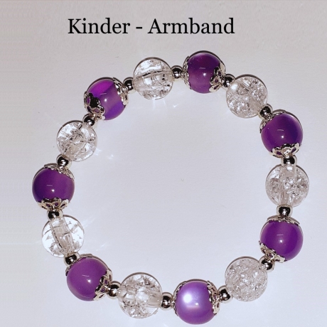 Kinder-Armband Armreifen Perlen-Schmuck Lila Kinderschmuck