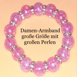 Armband große Größe bis 19-20 cm Perlenschmuck Flieder elegant