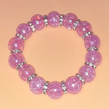 Armband große Größe bis 19-20 cm Perlenschmuck Flieder elegant