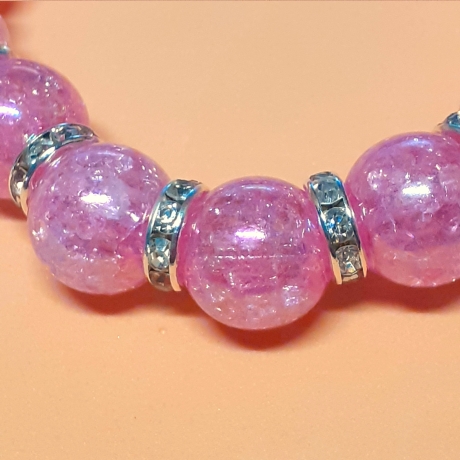 Armband große Größe bis 19-20 cm Perlenschmuck Flieder elegant